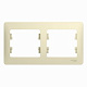 Рамка для розетки на 2 поста бежевая SE Glossa GSL000202
