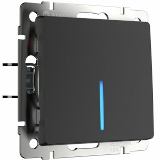 Выключатель одноклавишный проходной с подсветкой Werkel W1112108 черный a051609