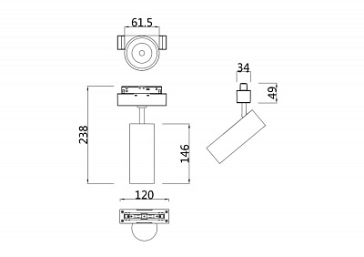 Трековый светодиодный светильник Maytoni Technical Track lamps TR019-2-15W4K-MG