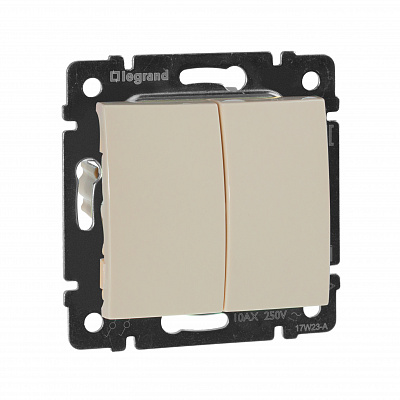Выключатель двухклавишный бежевый Legrand Valena Classic 774305