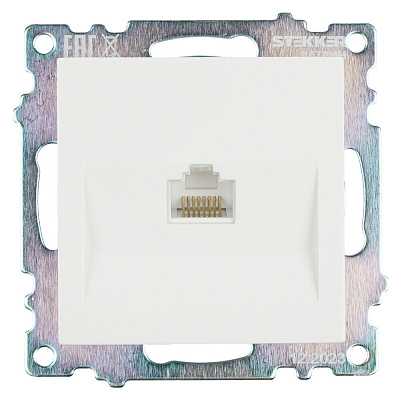Розетка компьютерная 1-местная RJ-45 (механизм), STEKKER Катрин GLS00-7107-01, белый
