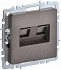 Розетка двойная RJ11+RJ45 IEK Brite кат.5E РК/Т12-БрТБ бронза BR-KT20-O-1-K45