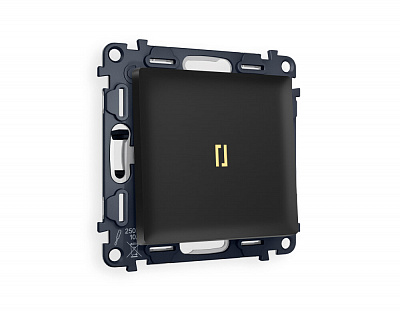 Комплект механизма 1-клавишного выключателя с подсветкой 3200K ALFA MA802010 Черный матовый QUANT