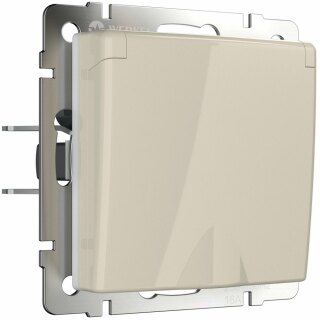 Розетка с заземлением, шторками и защитной крышкой Werkel W1171203 слоновая кость a051491