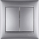 Выключатель двухклавишный алюминий Legrand Valena Classic 770105