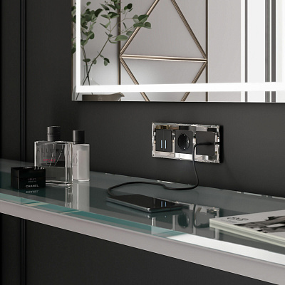 Сенсорный выключатель двухклавишный Werkel черный a057679