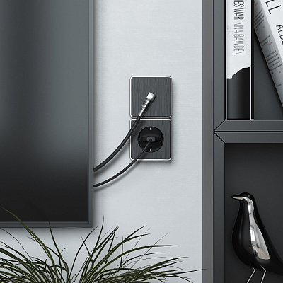 Розетка ТВ оконечная Werkel Gallant графит рифленый a051343