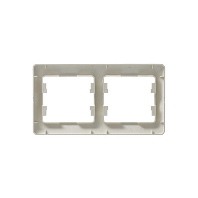 Рамка для розетки на 2 поста бежевая SE Glossa GSL000202