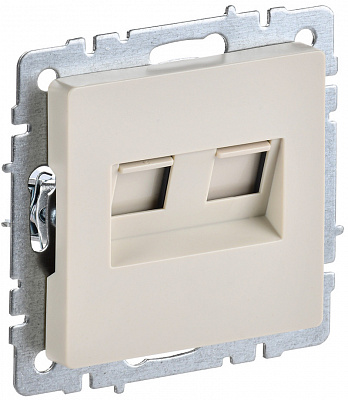 Розетка двойная RJ11+RJ45 IEK Brite кат.5E РК/Т12-БрКр бежевый BR-KT20-O-1-K10