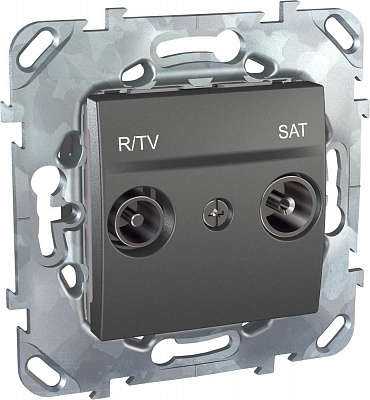 Розетка R-TV/SAT оконченая графит SE Unica Top MGU5.455.12ZD