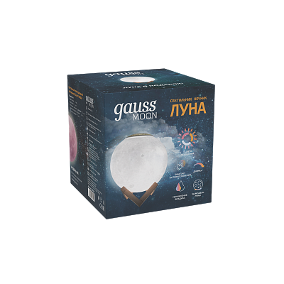 Настольная лампа Gauss 3D Луна c увлажнителем воздуха LED NN004
