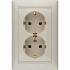Розеточный блок 2X2К+З бжевый Legrand Valena Classic 774370