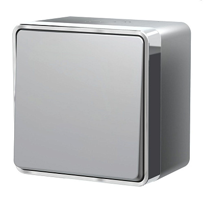 Выключатель одноклавишный влагозащищенный Werkel Gallant серебряные a052767