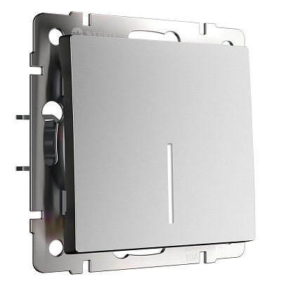 Выключатель одноклавишный с подсветкой Werkel серебряный матовый a063607
