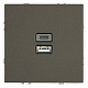 Розетка 2-местная USB + Type C (механизм), STEKKER Эмили, 250В, 20W, RST10-5115-09, антрацит, soft touch