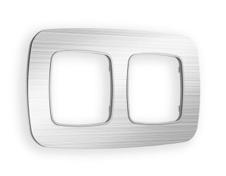 Рамка OMEGA Radian (Серебро Металл шлифованный) на 2 поста OF580102