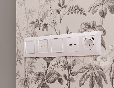 Комплект механизма 1-клавишного выключателя ALFA MA201010 Жемчуг QUANT