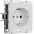 Розетка с заземлением Werkel белые акриловый a064010