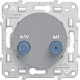 Розетка R-TV/SAT алюминий SE Odace S53R454