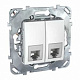 Розетка 2RJ11 белая SE Unica MGU5.9090.18ZD