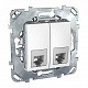 Розетка 2RJ11 белая SE Unica MGU5.9090.18ZD