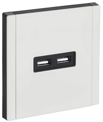 Розетка USB A+A 3,1А IEK FORTE&PIANO FP249M FP-U21-D31-M-K01 металл белый