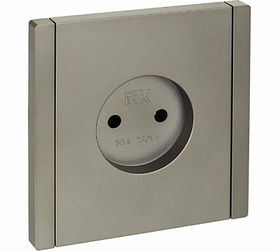Розетка IEK FORTEPIANO без заземления, без защитных шторок, винтовое крепление, 10А FP518 сталь FP-R10-10-K46