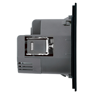 Розетка 1-местная з/ш с/з 16А + USB + Type C (механизм), STEKKER Мия, 250В, 20W, RST16-3119-05, черный бархат