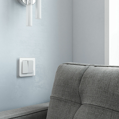 Выключатель двухклавишный Werkel белый матовый a059271