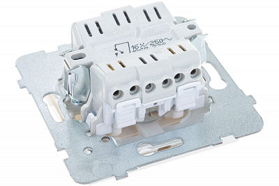 Выключатель одноклавишный с/п Ospel Sonata белый LP-1RS/m/00