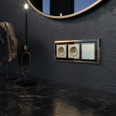 Розетка с заземлением и шторками Werkel шампань a050858