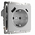 Розетка с заземлением и USB Werkel серебряные a056274