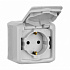 Розетка с заземлением и шторкой IP44 серый Legrand Quteo 782351
