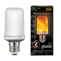 Лампа Gauss T65 5W 20-80lm 1500K E27 Flame LED 157402105