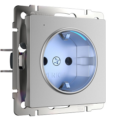 Розетка с подсветкой Werkel серебряные a054521