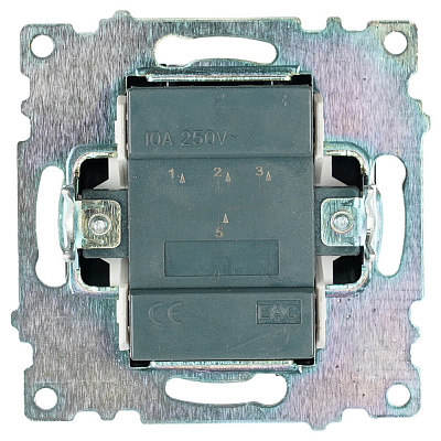 Выключатель 3-клавишный (механизм), STEKKER Катрин GLS10-7108-05, 250V, 10А, черный