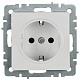 Розетка с заземлением и защитными шторками IEK Brite РС14-1-0-БрБ белый BR-R14-16-K01