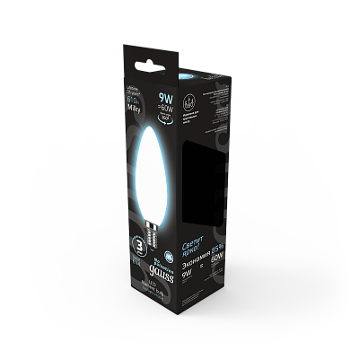 Лампа Gauss Filament Свеча 9W 610lm 4100К Е14 LED 103201209 (20 шт)