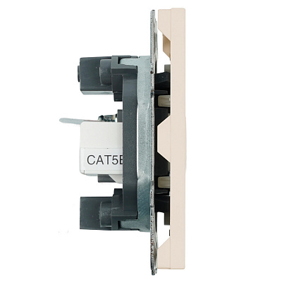 Розетка TV + компьютерная RJ-45 (механизм), STEKKER Эмили, RST00-5106-08, кашемир, soft touch