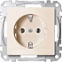 Розетка с заземлением бежевая SE Merten М237144