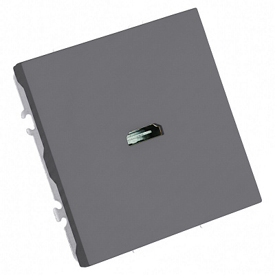 Розетка HDMI 2.0 Type A (механизм), STEKKER Эмили, RST00-5118-10, платиново-серый, soft touch