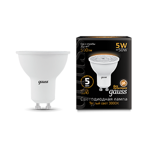 Лампа Gauss MR16 5W 500lm 3000K GU10 LED 101506105 (2 шт)