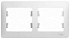 Рамка для розетки на 2 поста белая SE Glossa GSL000102