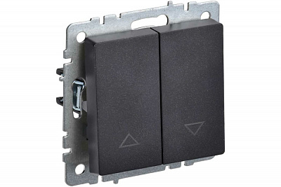 Выключатель жалюзи IEK Brite ВС10-1-5-БрЧ черный BR-V15-0-10-K02