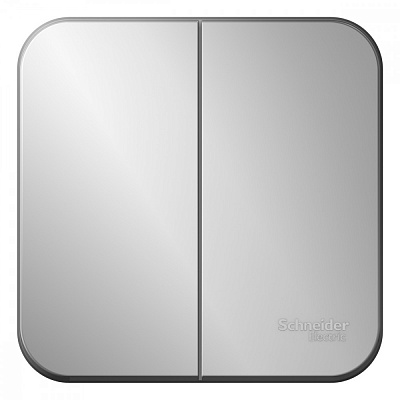 Выключатель двухклавишный алюминий SE Blanca BLNVA105013