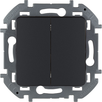 Выключатель двухклавишный антрацит Legrand Inspiria 673623