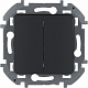 Выключатель двухклавишный антрацит Legrand Inspiria 673623