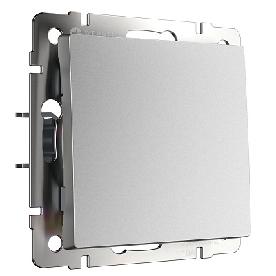 Переключатель одноклавишный проходной Werkel серебряный матовый a063608