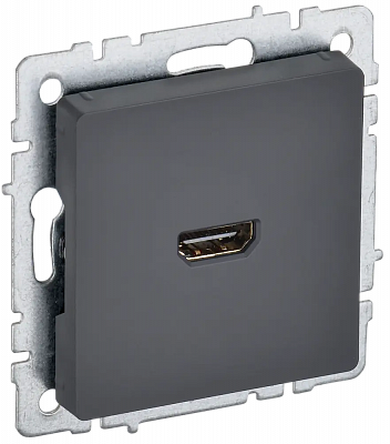 Розетка HDMI IEK Brite РHDMI-0-БрГ графит BR-H10-K53