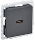 Розетка HDMI IEK Brite РHDMI-0-БрГ графит BR-H10-K53